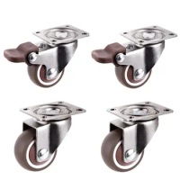 4pcs Furniture Casters Wheels Soft Rubber Universal Caster Swivel Roller Wheel For Platform Trolley Chair Household Accessories