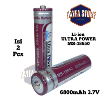 Baterai Charger/Cas Ulang Tipe Lithium-ion 18650 Butontop 3,7V Isi 2 PCS