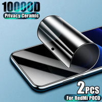 Anti Spy Ceramic Glass For Redmi Note 12 11 10 9 8 Pro Privacy Screen Protector For POCO X4 F4 GT F3 M4 X3 X5 Pro Tempered Film