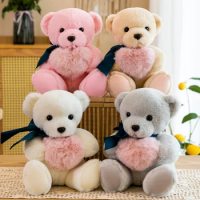 30cm Lovely Hugging Teddy Bear Doll Plush Brown Bear Ragdoll Doll for Girlfriend Valentine's Day Birthday Gift