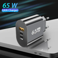 65W 3Ports USB Travel Charger PD Charging Adapter For Xiaomi iPhone Samsung Mobile Phone Plug Charging Wall Mobile Phone Charger