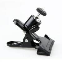Gimbal Strong Clamp Flash Bracket Ball Head Clip Tripod Mount for GoPro Camera 360 Degree Arbitrary Angle Adjustment