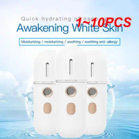 1~10PCS 12ml Portable Mini Face Spray Nano Mist Sprayer USB Anti-aging Wrinkle Cooling Mist Humidifier Hydrating Skin Care