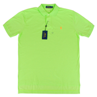 Ralph Lauren 經典戰馬短袖POLO衫(男款/螢光綠x橘馬)
