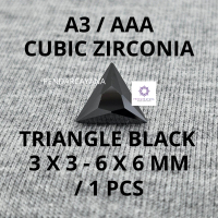CUBIC ZIRCONIA A3 / AAA 3X3 - 6X6 MM TRIANGLE BLACK / 1 PCS