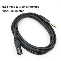 6.35mm 6.5 Jake 3pole Stereo Male Plug Connector Cable to Microphone XLR male Audio 3Pin Speaker XLR