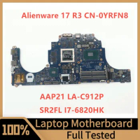 CN-0YRFN8 0YRFN8 YRFN8 Mainboard For DELL15 R2 17 R3 Laptop Motherboard AAP21 LA-C912P W/SR2FL I7-6820HQ CPU GTX980M 8G 100%Test