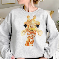 Giraffe hoodies women long sleeve top graphic gothic anime Hooded Shirt Pullover women graphic pulls