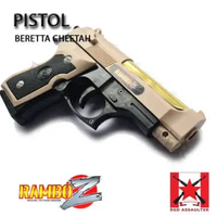 B3retta Cheetah Silver Dan Coklat RamboZ Mainan Tembakan Kokang Coklat Tanpa Laser