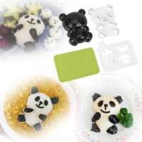 4 in 1 Baby Panda Sushi Mold Dry Roasted Seaweed Cutter Set Sandwich Toast Cutter Mold DIY Panda Onigiri Rice Maker