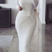 Women Sexy Long Sleeve Bodycon Maxi Dress