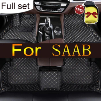 Leather Car Floor Mats For SAAB 95 9-3 turbo X 9-7X 9-5 Wagon 9-3 9-5 Car accessories