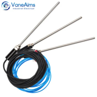 Thread M12 Temperature Sensor PT100 Type K J 200mm Temp Probe Thermocouple 0-400℃ with 1m 2m 3m 4m 5m Wire Cable VaneAims