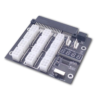 2X Mining Breakout Board 12Port 6Pin Power Supply Module Board With LED 4Pin Cable For Dell PSU Server 750W 1100W 1600W