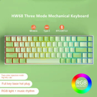 Mathew Tech HW61 Mini Wireless 60% Mechanical Keyboard 61keys Hot Swap RGB For Gaming Keyboard Compact Portable