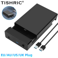 TISHRIC External HD Case 3.5" SATA To USB 3.0 HDD Case USB Hard Drive Enclosure/Box/Case/Housing For 18TB 2.5 3.5 Inch SSD HDD