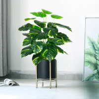 75cm 24Leaves Artificial Plants Large Fake Monstera Leafs Plastic Tropical Turtle Foliage Plant Green Tree for Office Garden