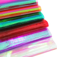 0.5MM Iridescent Transparent PVC See Through JELLY Leather Sheets For Bags Shoes Bows DIY Craft Sheets Mini Rolls W055