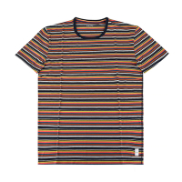 PAUL SMITH Artist Stripe草寫LOGO彩色線條設計棉質短袖T恤(男款/彩色條紋)