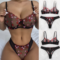 Baju Dalam Erotik Baru   Mesh Wanita Seksi Nampak Terus Love Bikini Fun Set