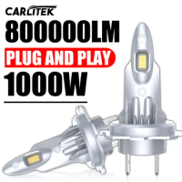 800000LM 1000W Turbo H7 LED CANBUS Light Mini Head Lamp 1:1 Size Wireless H7 Car LED Headlight Bulb with Fan 6000K White 12V 24V
