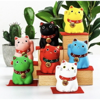 日本製❇️瀨戶市藥師窯 ❇️錦彩福助招財貓💮擺飾/招財❇️禮贈品/開店/營業 福おいで 招き猫の御利益