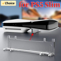 For PS5 Slim Horizontal Console Stand Fixed Support Bracket Acrylic Host Storage Rack Transparent Stable for Playstation 5 Slim