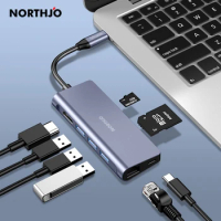 8 in 1 USB C to HDMI Adapter Hub 4K HDM 1000M RJ45 Ethernet PD Charging for MacBook Pro Air iPad Pro Type C Laptop Devices
