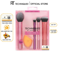 Bộ Cọ Kèm Mút Trang Điểm 4 Cọ và 1 Mút REAL RT TECHNIQUES Everyday Essentials - Cosmetic cọ real tec