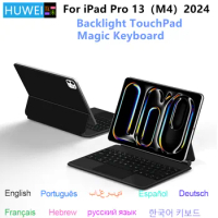 Magic Keyboard Folio for New iPad Pro 13 2024 iPad Pro 13 inch M4 Smart Magnetic Case Backlight Touchpad Keypad Multi-Language