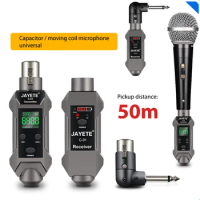 UHF Wireless Microphone XLR Transmitter Receiver 30m-50m Rang Microphone Wireless System 48V for Dynamic Microphone Audio Mixer