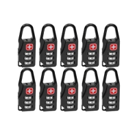 10PCS Portable Alloy Lock Padlock Outdoor Travel Luggage Zipper Backpack Handbag Safe Anti-Theft Combination Easy To Use