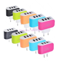 500pcs/lot EU/US Plug Wall Charger Station 3 Port USB Charge Charger Travel AC Power Chargers Adapter for Huawei Xiaomi iPhone