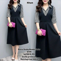 dress wanita terbaru kekinian scuba premium ld 110cm 0791