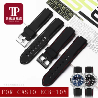 Adapt Casio edifice ECB-10YD watch belt male waterproof soft silicone modified belt rubber watchband waterproof Bracelet#