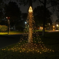 LED 圣誕樹瀑布燈圣誕節掛樹燈流水燈戶外裝飾燈庭院遙控太陽能燈