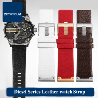 26mm Genuine Leather Watch Band Bracelet For Diesel DZ4283 DZ4305 DZ4290 DZ4292 Series Strap Men's and Women Watch Accessories