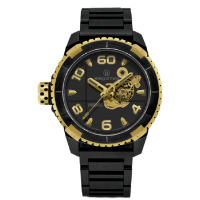 【elegantsis 愛樂時】海軍陸戰隊特別款機械男士腕表 黑金 48MM(ELJX48AS-LVTP5-NBG02MA)