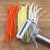 不銹鋼雙頭雙面多功能切絲器刨子土豆黃瓜刨片蔬菜水果削剜刮瓜皮1入