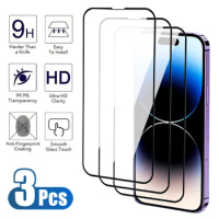 3Pcs Full Cover Tempered Glass For Apple iPhone 14 Plus 13 12 Mini 11 Pro Screen Protector iPhone X XR XS Max Protective Film