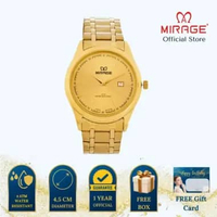 Mirage Jam Tangan Pria Analog 8680 M Gold Original Stainless Plat Gold