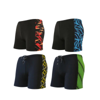 (NO UGLY LOGO) Unbutton  Men Swimming Pants Short Trunk Swim Pants Adult Swimming Pants Flexible Str