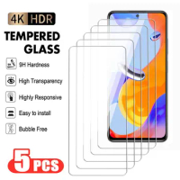 5Pcs Full Tempered Glass For Redmi Note 11 12 Pro Plus 11T 11E 11SE 12T Screen Protector For Redmi 12C Protective Glass Film