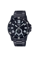 CASIO Men's Analog Watch MTP-VD200B-1B Black Stainless Steel Band Watch for men
