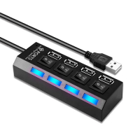 轉換器 擴展塢 加長2米USB分線器鼠標鍵盤U盤筆記本電腦通用集線器多口數據轉換【DD50973】
