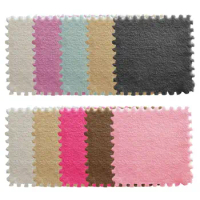 10Pcs/Set Useful Puzzle Rug Comfortable Solid Color Play Floor Mat Puzzle Type Plush Floor Area Rug