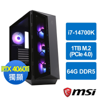 微星Z790平台[仙甲炎帝]i7-14700K/64G/RTX 4060 Ti/1TB_M2