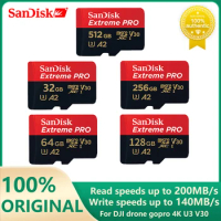 SanDisk Extreme Pro Flash 256GB Micro SD Card SDXC UHS-I 1TB 512GB 128GB 64GB U3 V30 TF Card Memory Card Adapter for Camera DJI