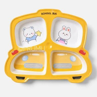 PRUMU Piring Makan Anak Sekat 4 Motif Bentuk Mobil Car - Piring Melamin Karakter Lucu - P3103