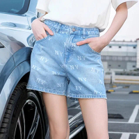 【MLB】女版丹寧牛仔短褲 Monogram系列 紐約洋基隊(3FDPM0153-50BLL)
